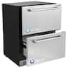 VEVOR - 24" Undercounter Refrigerator, 2 Drawer Wine Refrigerator with Different Temperature, 4.87 Cu.ft. Capacity - Black,Silver
