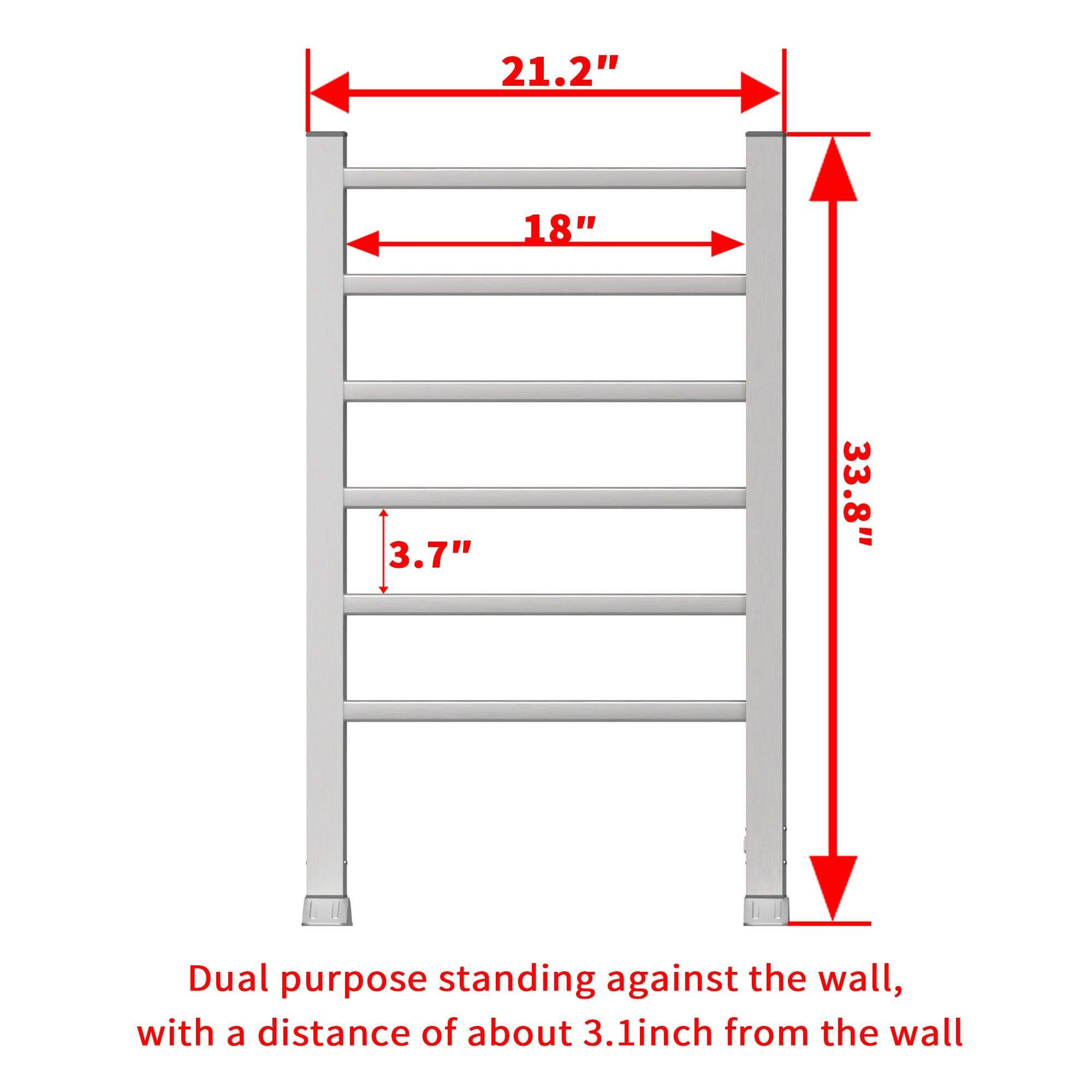 21.2" 18" 3.7" 33.8" Dual purpose standing against the wall, with a distance of about 3.1 inch from the wall