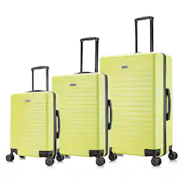InUSA - Deep lightweight hardside spinner 3 Piece Luggage Set 20"/24"/28" - Green