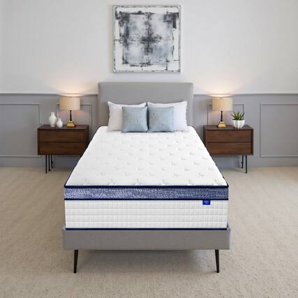 Front. BURFLY1977 - Twin Mattress,8 Inch Hybrid Mattress in a Box, Memory Foam Individual Pocket Springs, Medium Firm, Pressure Relief - White.