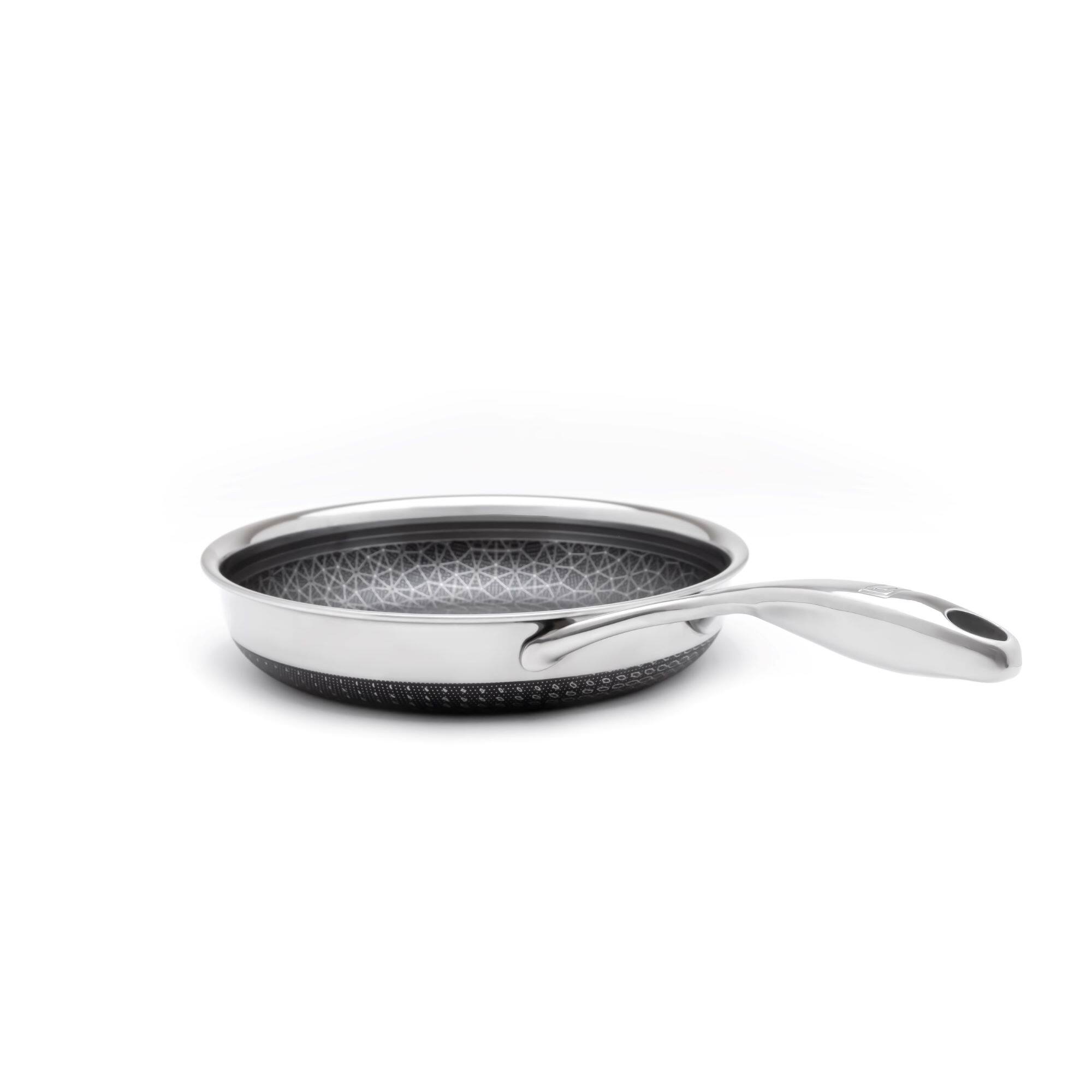 Alt View 3. Livwell Brands - DiamondClad™ 8" Hybrid Nonstick Stainless Steel Frying Pan, Dishwasher Safe, PFOA-free – Silver/Black - Black/Silver.