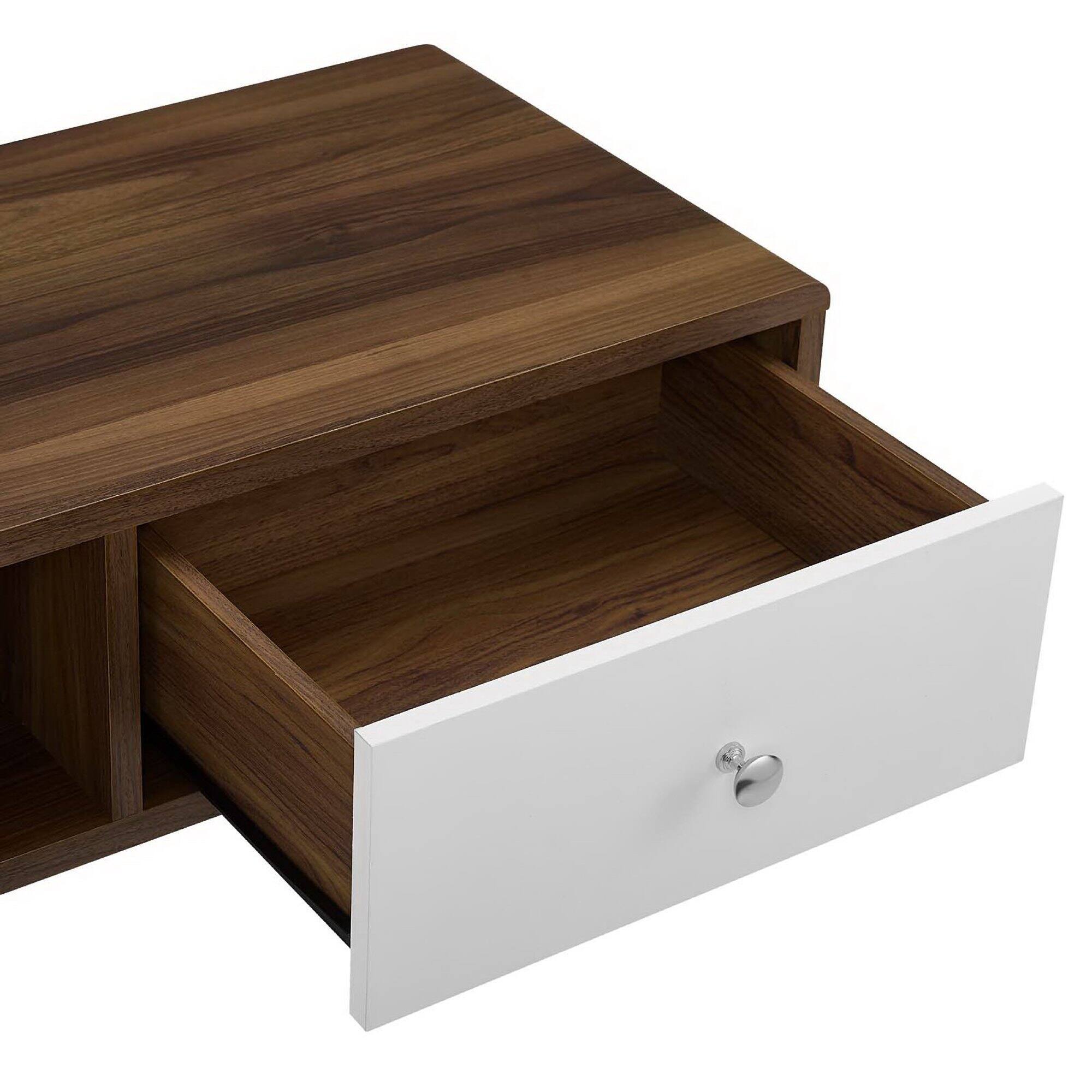 Alt View 2. Modway - Transmit 70" Media Console Wood TV Stand by Modway - Walnut White.
