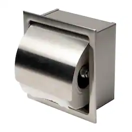 Alfi - Brushed Stainless Steel Recessed Toilet Paper Holder with Cover - Silver