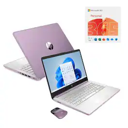 HP - 14" HD Touchscreen Notebook Intel N150 4GB RAM 128GB SSD + Wireless Mouse + Microsoft 365 - Winter Lavender