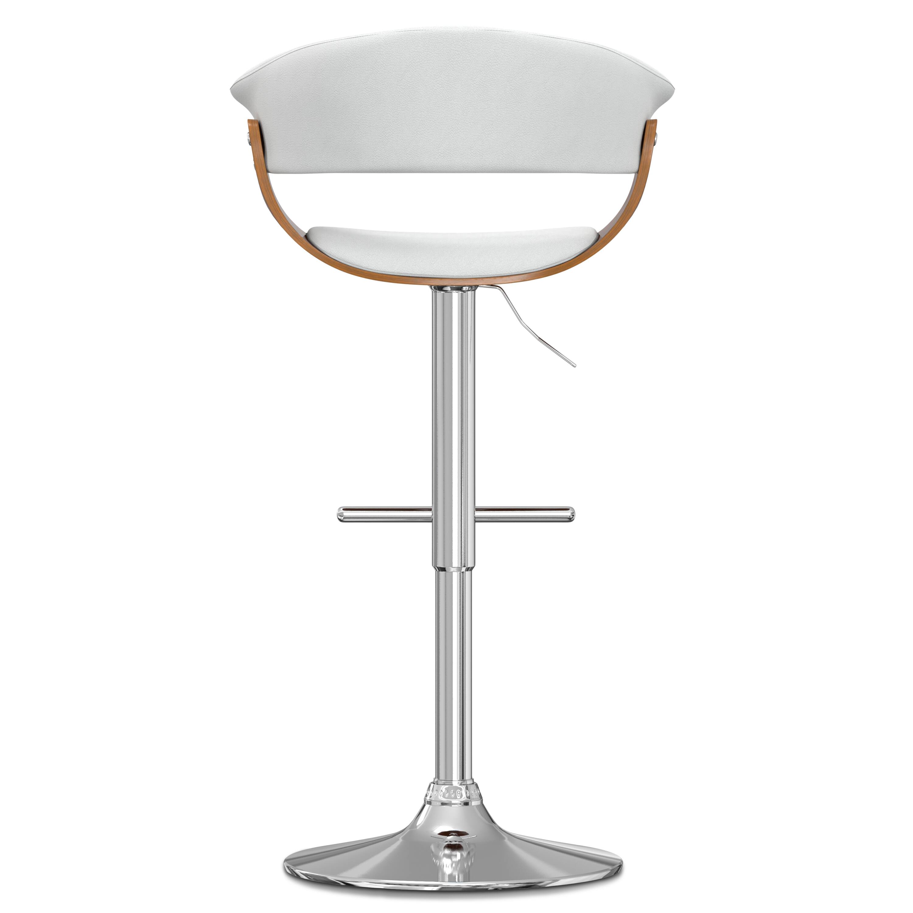 Alt View 2. Simpli Home - Sheldon Mid Century Modern 34 inch Adjustable Swivel Bar Stool in White Vegan Faux Leather - White.