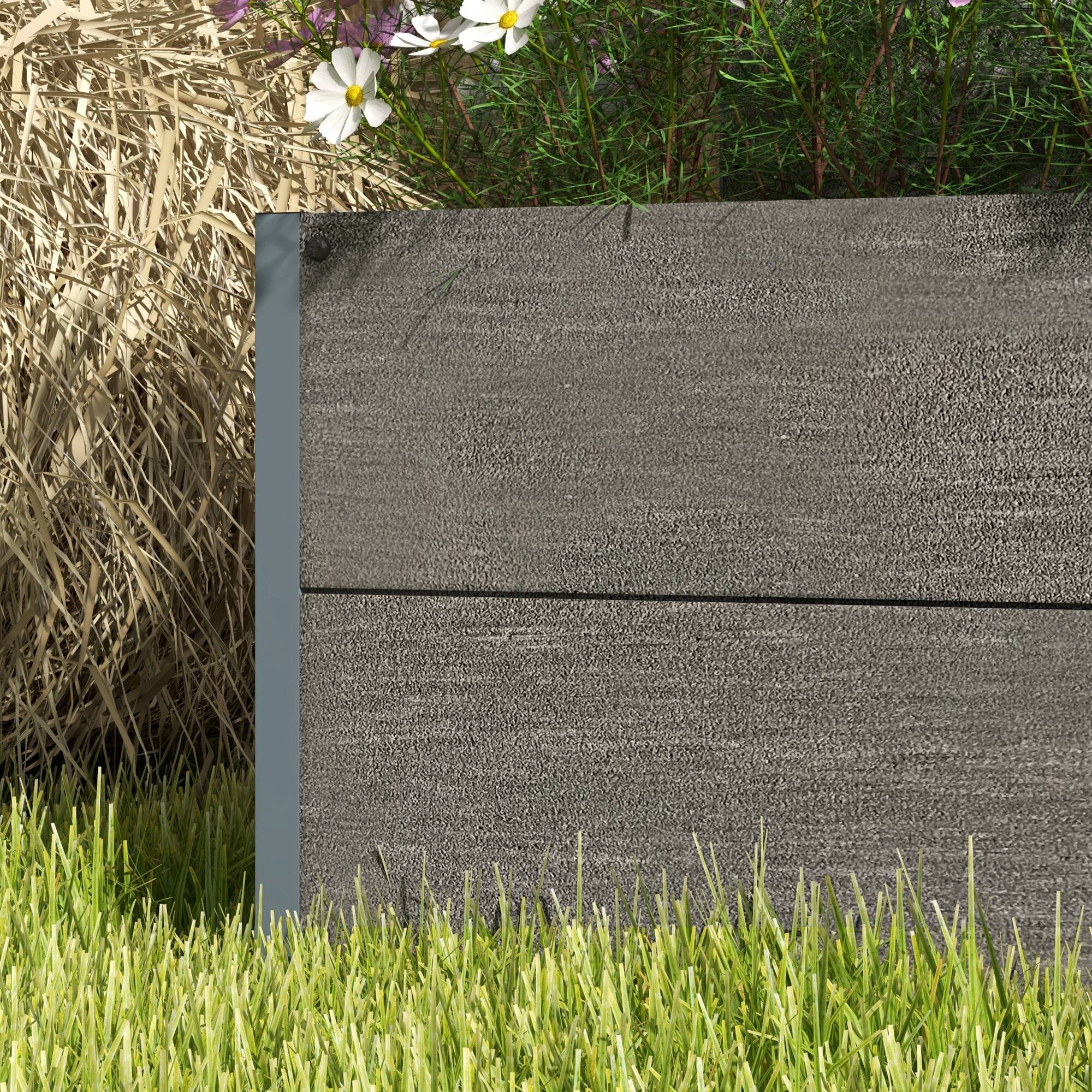 Alt View 8. Outsunny - Planter for Climbing Plants, Raised Garden Bed with Trellis, Planter Box for Outdoor - Gray.