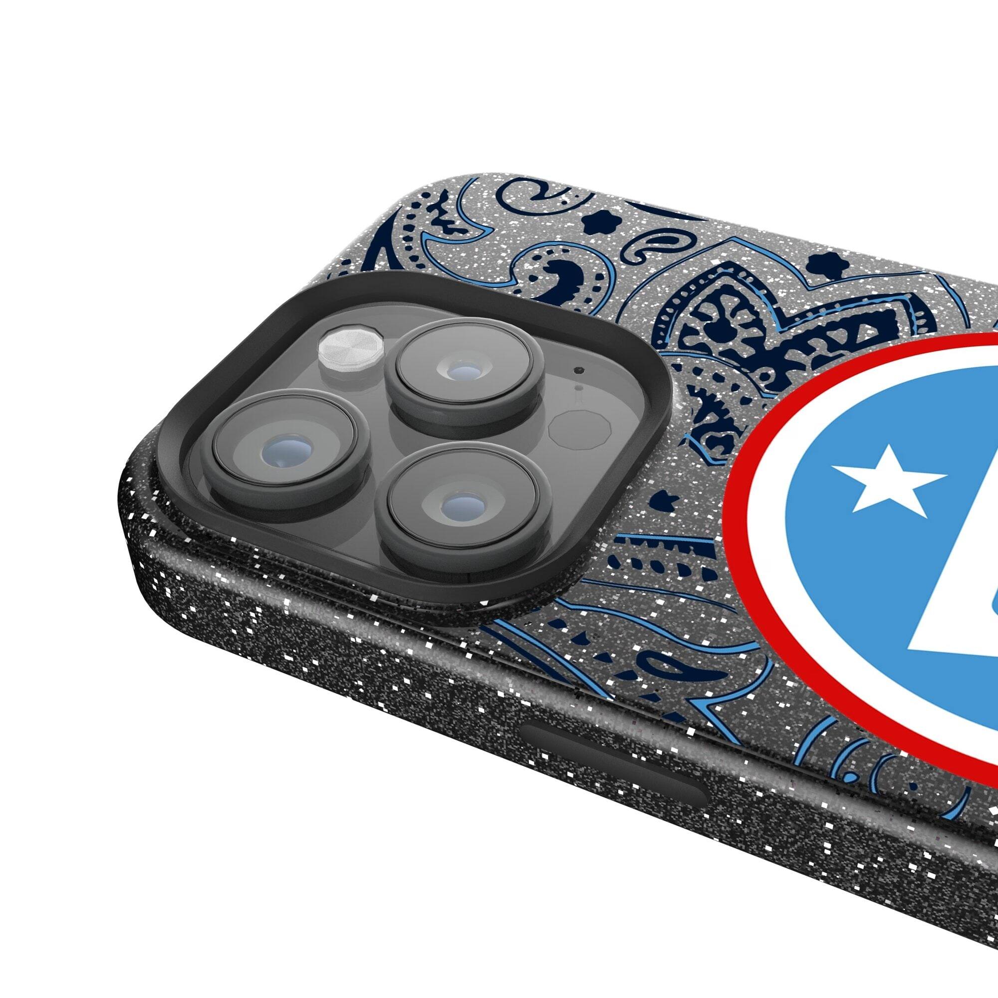 Alt View 2. Keyscaper - Tennessee Titans Paisley Bling iPhone Case - 16 - Black.