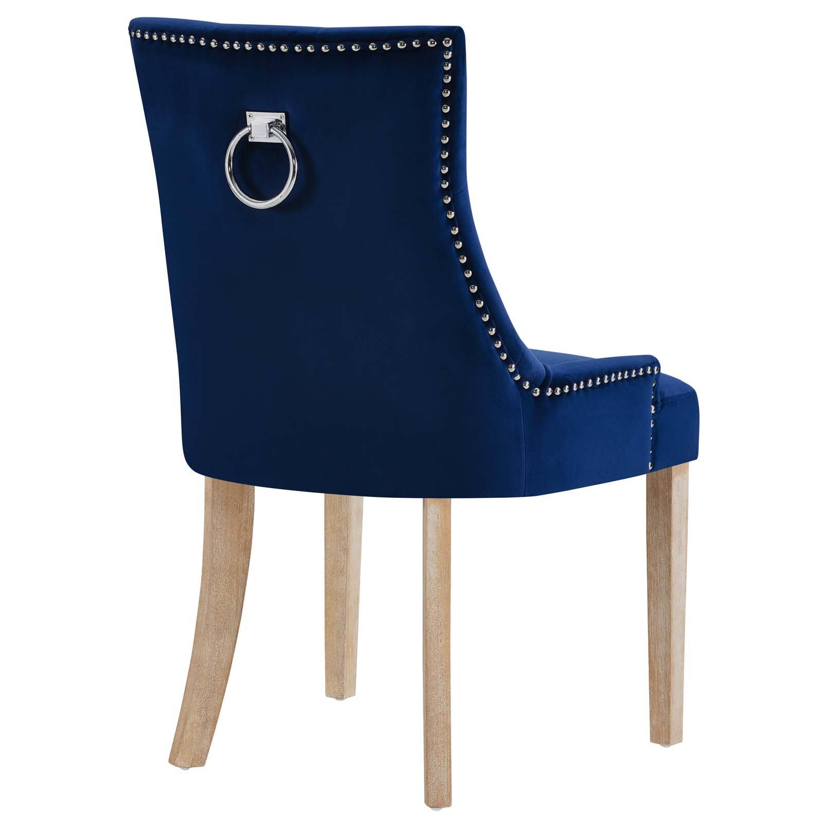 Back. Modway - Pose Performance Velvet Dining Chair Set of 4 by Modway - Navy.