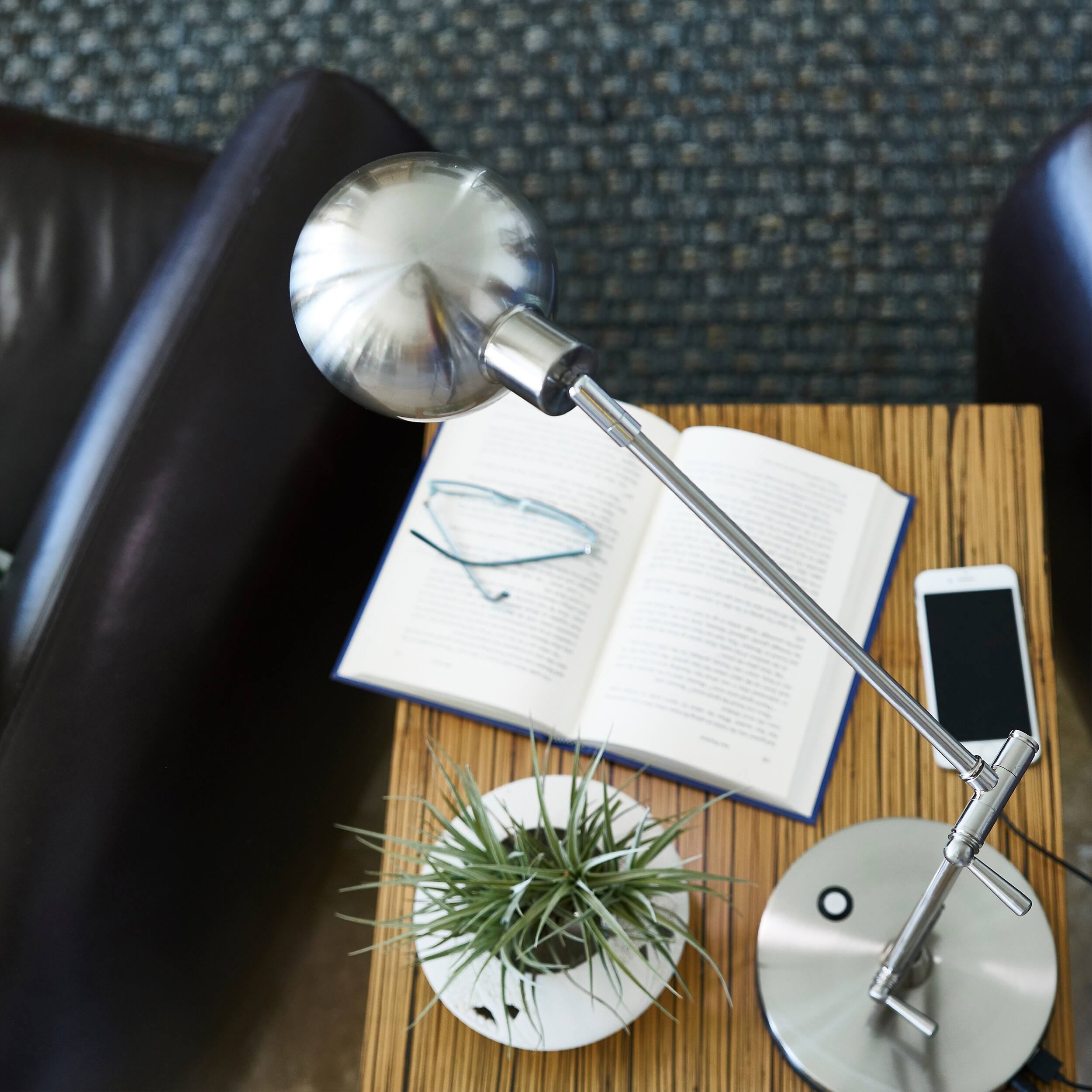 Alt View 19. OttLite - Refine LED Desk Lamp with USB Port - Brushed Nickel.