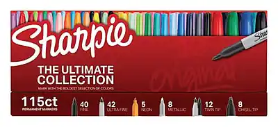Sharpie
The Ultimate Collection
Mark with the boldest selection of colors
115ct Permanent Markers
40 Fine
42 Ultra Fine
5 Neon
8 Metallic
12 Twin Tip
8 Chisel Tip
The Original