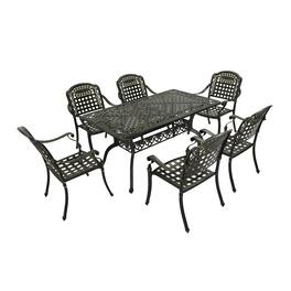 Mondawe - 7-Piece Set Of Cast Aluminum Patio Furniture - Bronze
