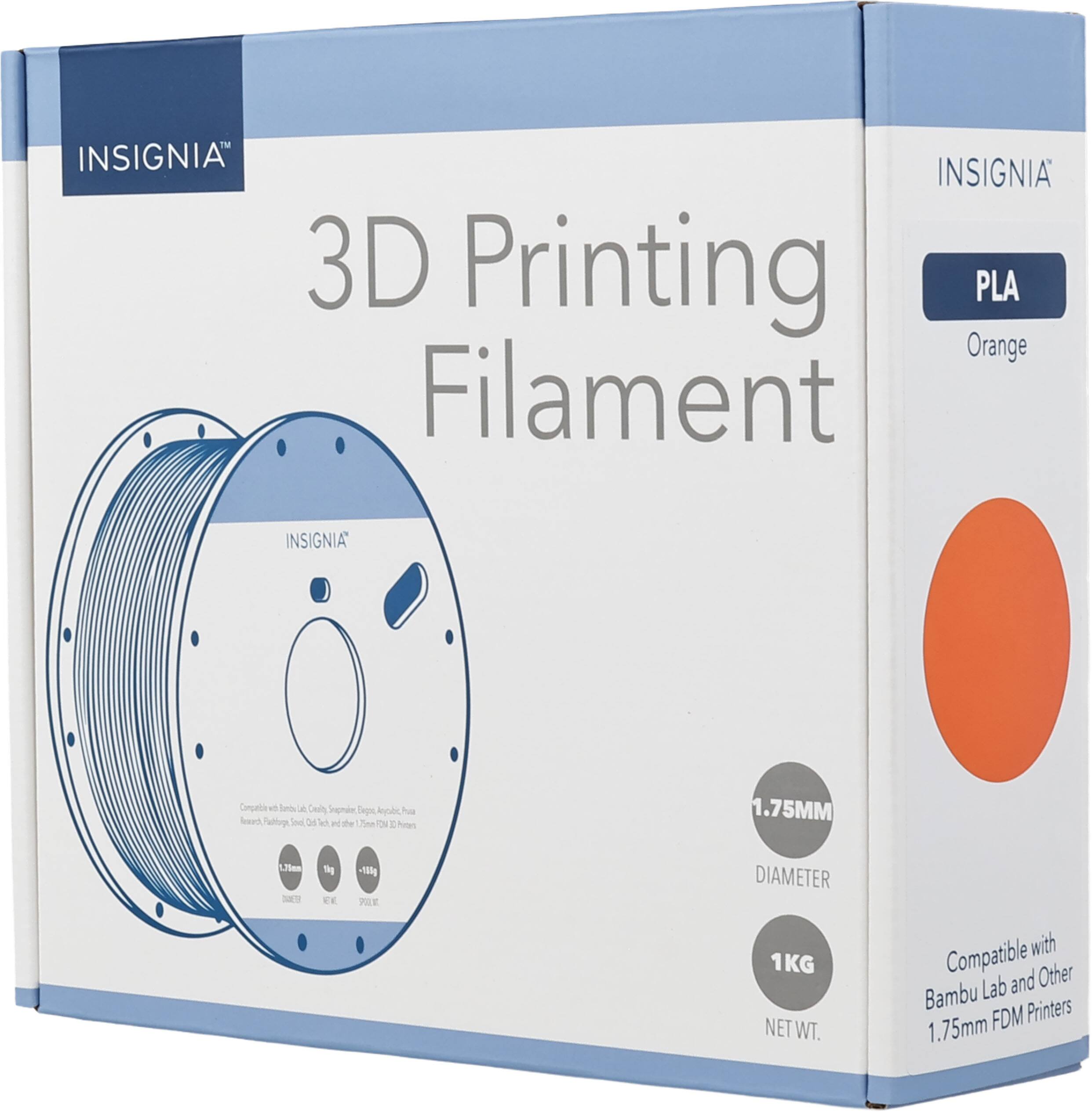 INSIGNIA 3D Printing PLA Orange Filament INSIGNIA Corpante o Lmds Ceuls impnade Sage dpl Tue Saed "alhoogs Soed 36 wh de me ON Chin 1.75MM Ues d EE -10g FILE DIAMETER 1KG NET WT. with Compatible Other Bambu Lab and FDM Printers 1.75mm
