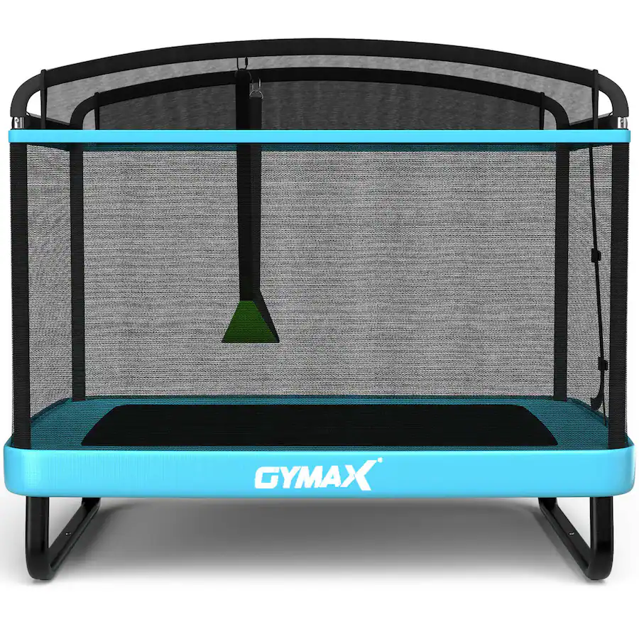 Small Rectangular Trampoline Gymax 6FT Recreational Kids Trampoline W/Swing Safety Enclosure Indoor ...