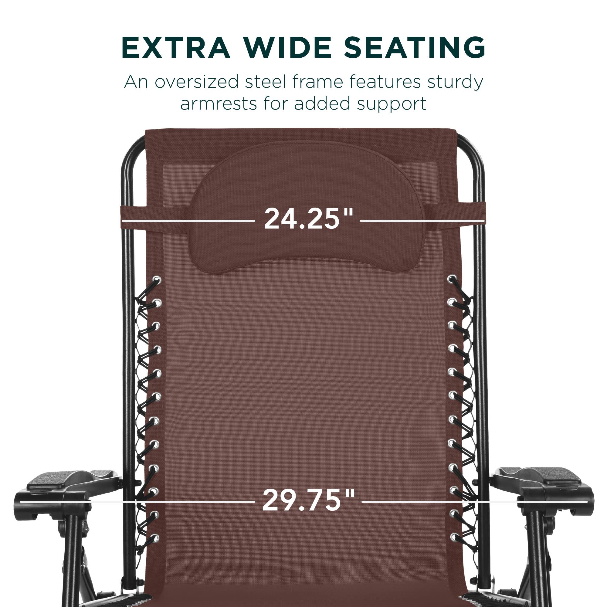 EXTRA WIDE SEATING

An oversized steel frame features sturdy armrests for added support

24.25"

29.75"