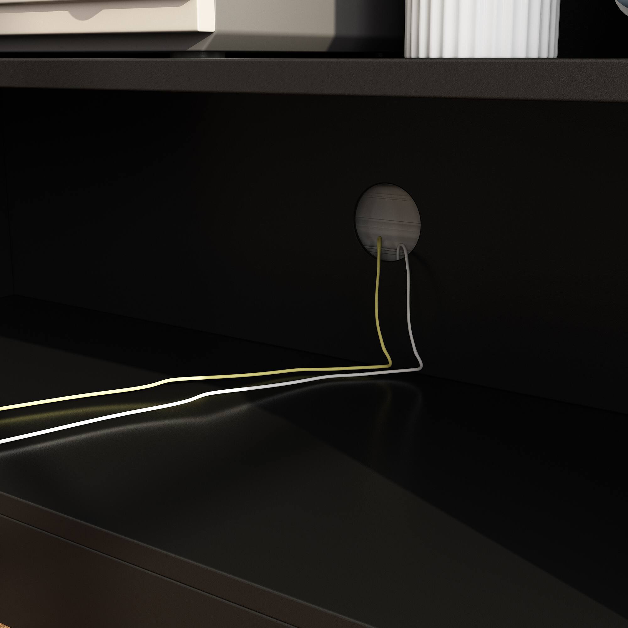 Alt View 8. Famapy - Famapy Enclosed Entertainment Center Upto 60 - Inch TVs Cable - Managed TV Stand - Black.