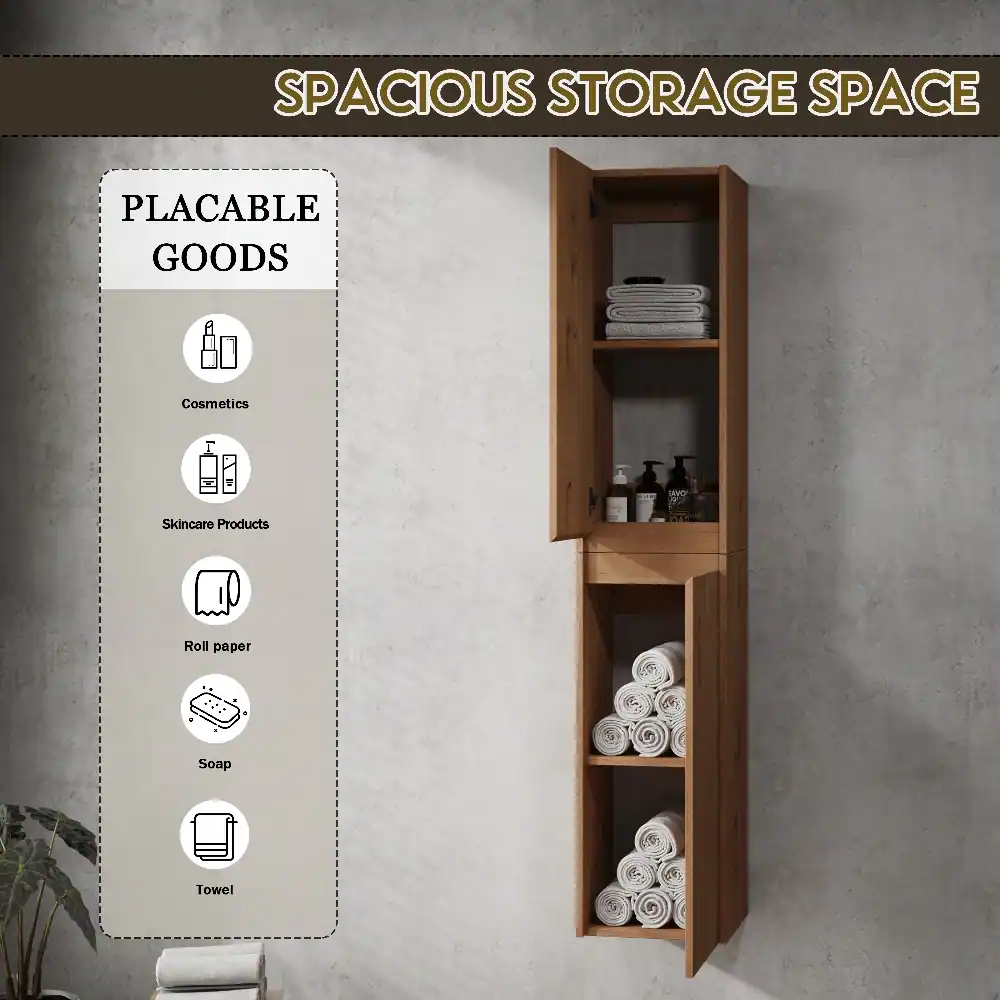 SPACIOUS STORAGE SPACE

PLACABLE GOODS
- Cosmetics
- Skincare Products
- Roll paper
- Soap
- Towel