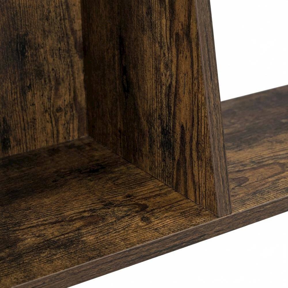 Alt View 2. FurniFact - Amber Pine 8-Tier Bookcase with Space Saving Storage Shelf - Amber Pine.