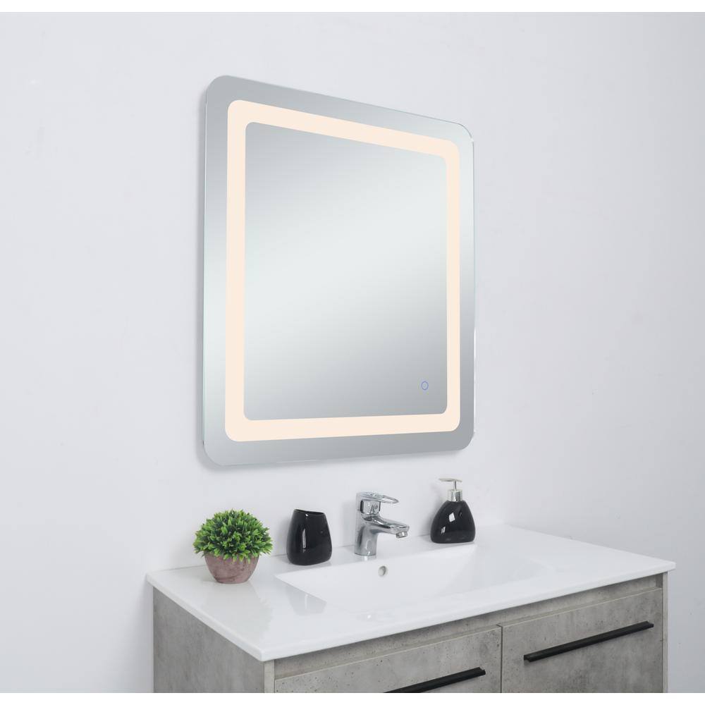 Alt View 6. Elegant Decor - Genesis 24in x 30in soft edge LED mirror - Glossy White.