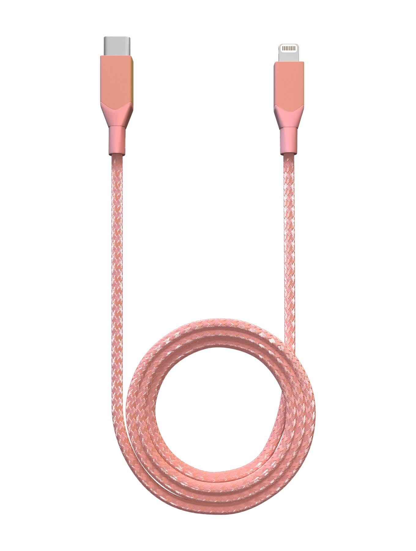 Alt View 1. Ampsentrix - 3 ft Non-MFI Lightning To USB Type C Cable (Infinity) - Pink - Pink.