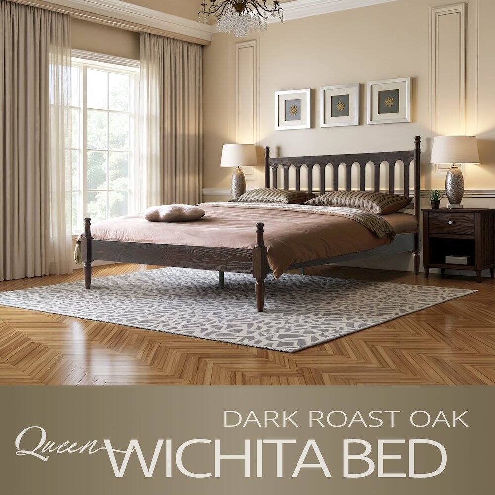 DARK ROAST OAK Queen WICHITA BED