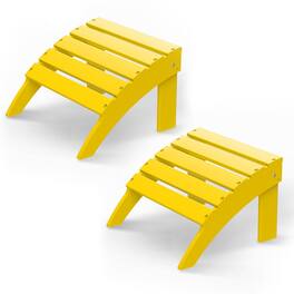 FODINGHILL - HDPE Adirondack Ottoman Set of 2, All weather Footrest for Patio & Garden - Yellow