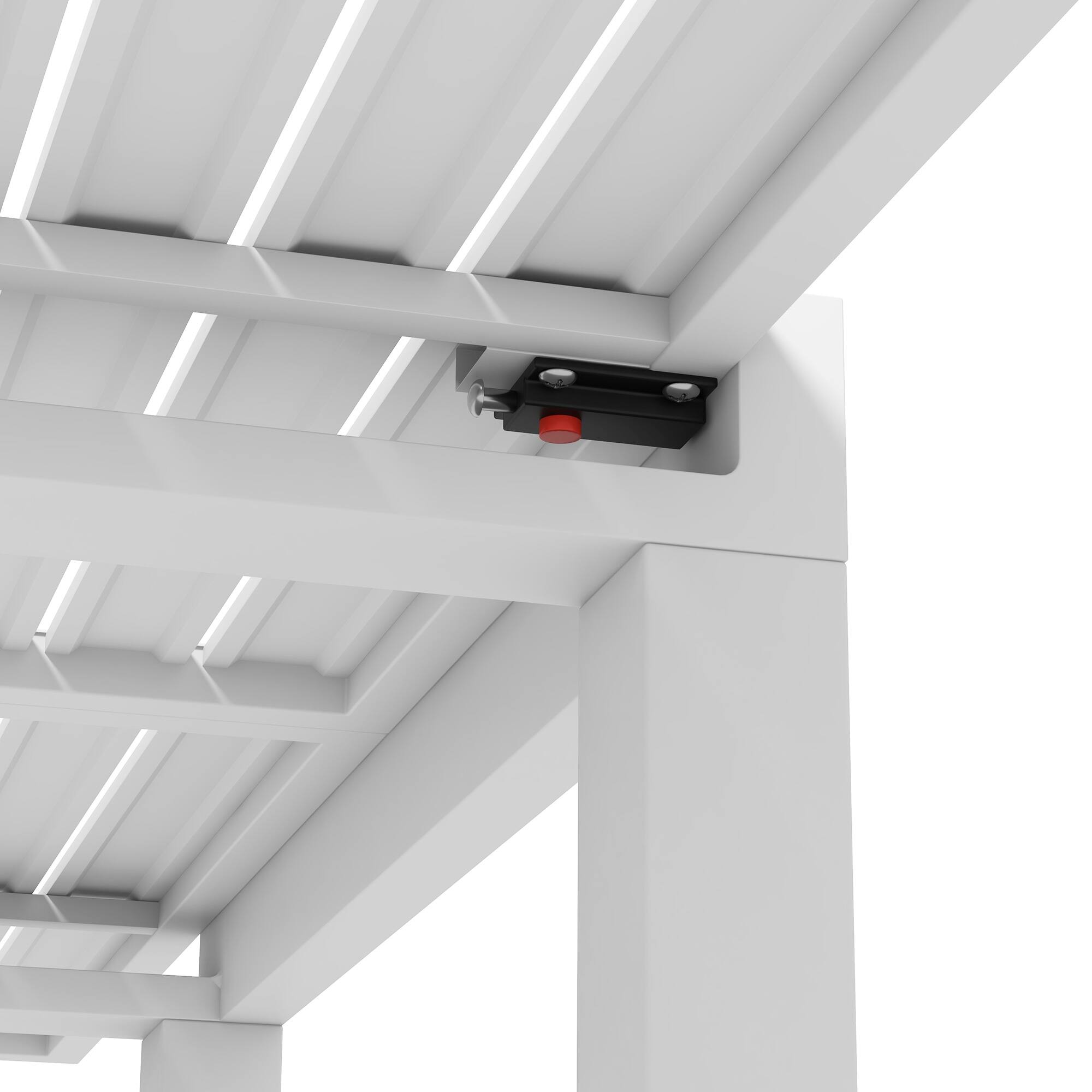 Alt View 8. Outsunny - Expandable Patio Dining Table for 4-6, 35.5" -70.75" Aluminum Extendable Outdoor Dining Table - White.