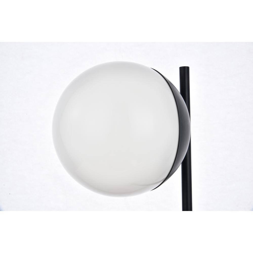 Back. Living District - Eclipse 1 Light Black Table Lamp With Frosted White Glass - Black And Frosted White.