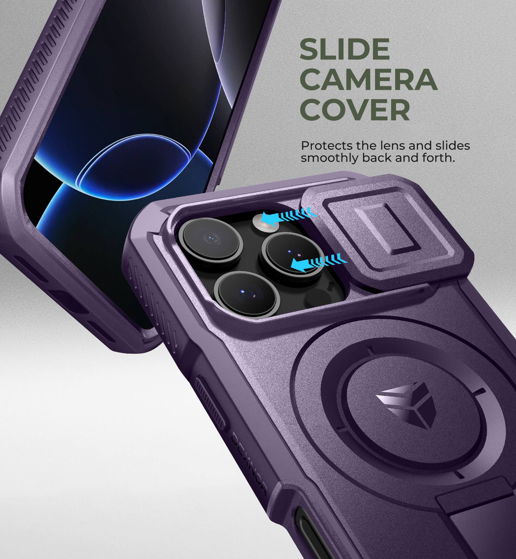 SLIDE CAMERA COVER Protects the lens and slides smoothly back and forth. | DEXNOR