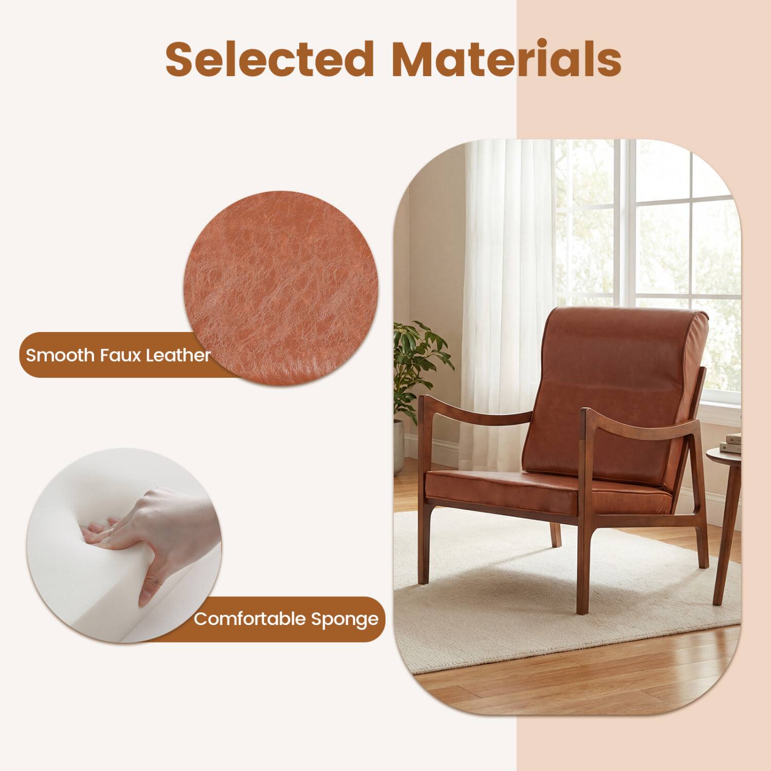 Selected Materials

- Smooth Faux Leather
- Comfortable Sponge