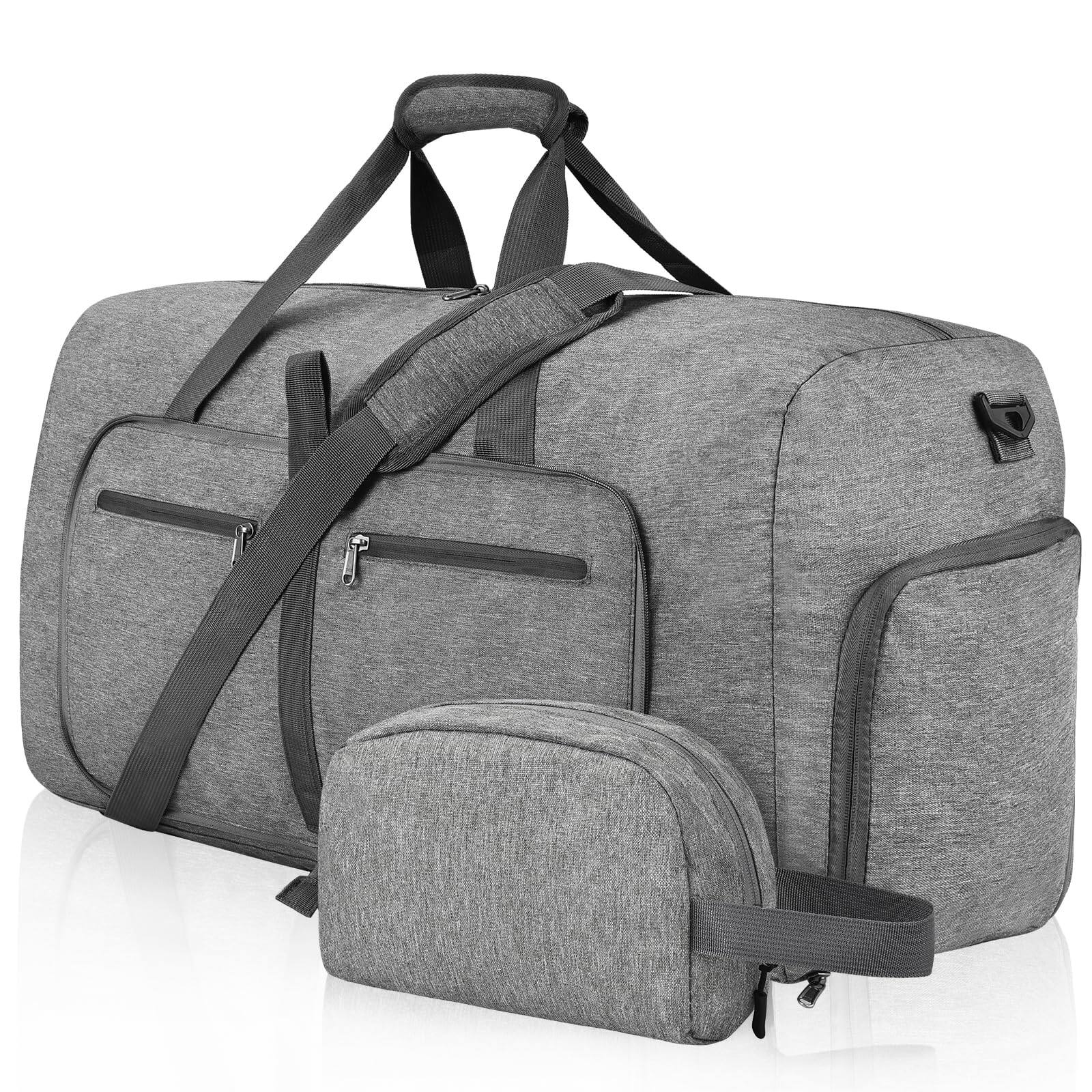 Paradigms Interiors - Duffle Bag With Shoes Compartment And Adjustable Strap Foldable Travel Duffel Bags For Men Women Waterproof - C Gray-85L