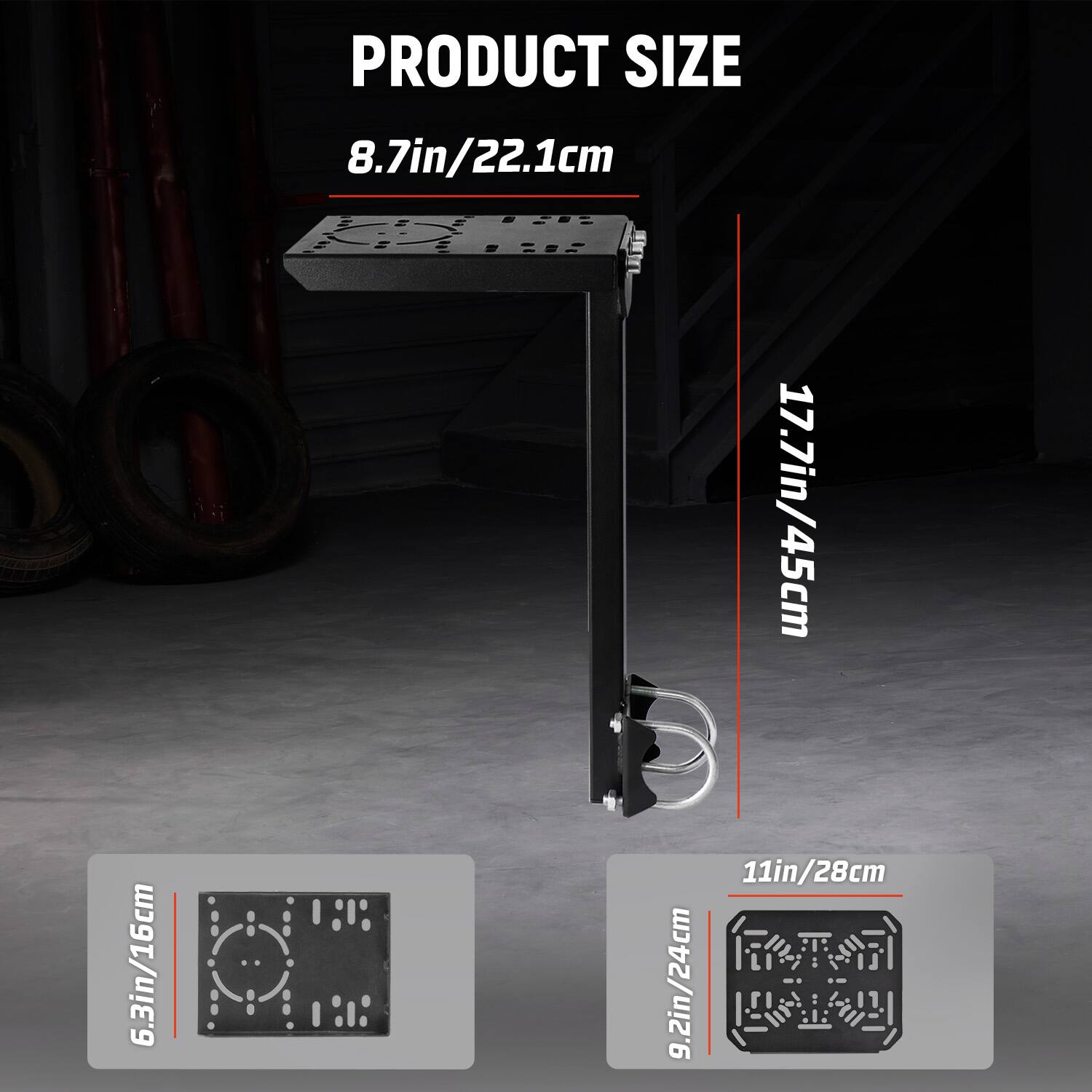 6.3in/16cm  
PRODUCT SIZE  
8.7in/22.1cm  
17.7in/45cm  
11in/28cm  
9.2in/24cm