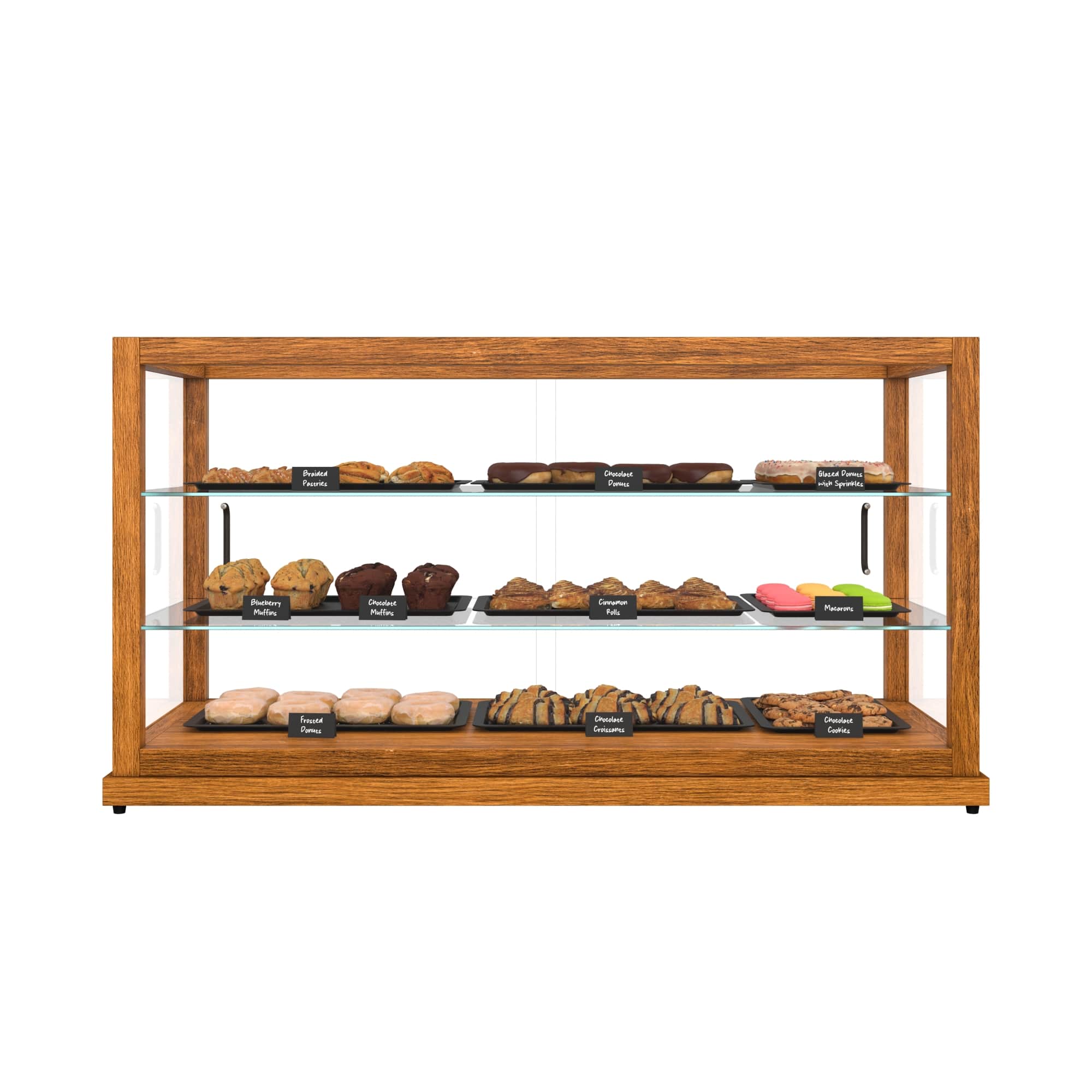 Koolmore - 44 In. Artisan Horizontal Light Wooden Bakery Display Case 9 Cu. ft. (KM-BDW-44L) - Ash wood color