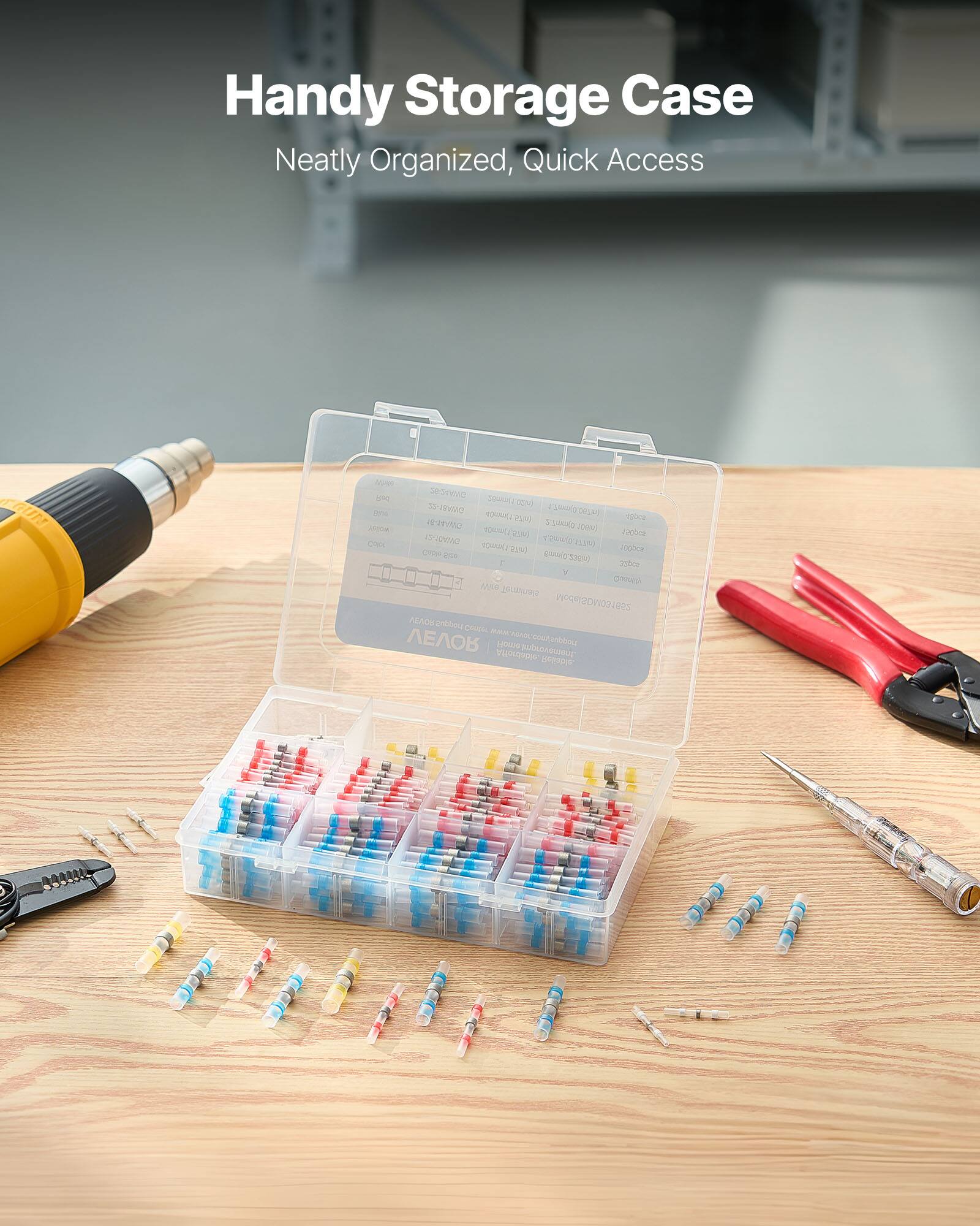 Handy Storage Case  
Neatly Organized, Quick Access
