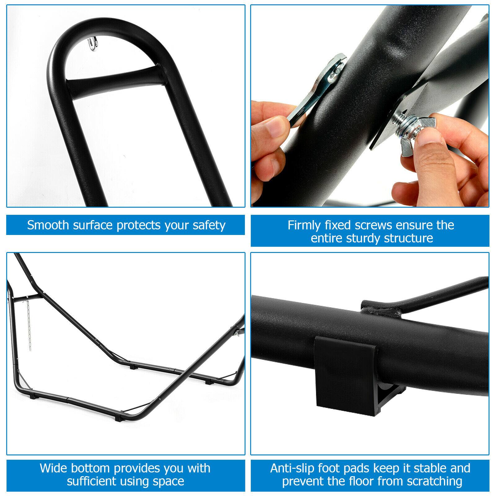 Smooth surface protects your safety  
Firmly fixed screws ensure the entire sturdy structure  
Wide bottom provides you with sufficient using space  
Anti-slip foot pads keep it stable and prevent the floor from scratching