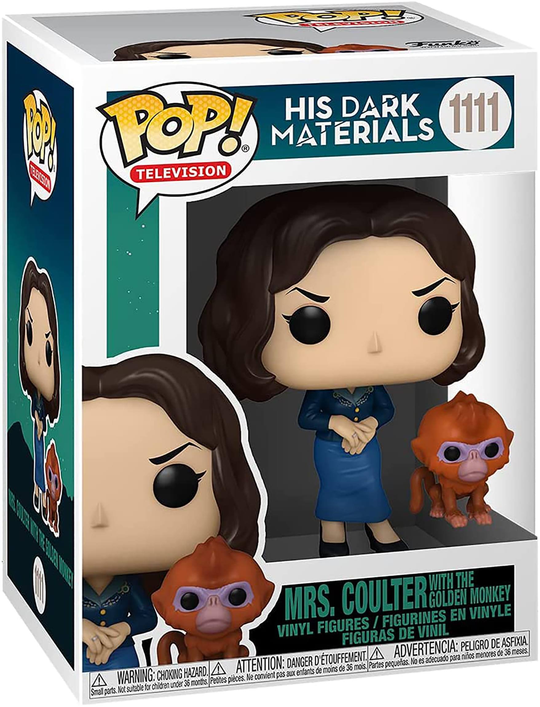 **HIS DARK MATERIALS**  
**1111**

**POP! TELEVISION**

**MRS. COULTER WITH THE GOLDEN MONKEY**

**VINYL FIGURES / FIGURINES EN VINYLE / FIGURAS DE VINIL**

**WARNING: CHOKING HAZARD. Small parts. Not suitable for children under 36 months.**

**ATTENTION: DANGER. Petites pièces. Ne convient pas aux enfants de moins de 36 mois.**

**ADVERTENCIA: PELIGRO DE ASFIXIA. Piezas pequeñas. No es adecuado para niños menores de 36 meses.**