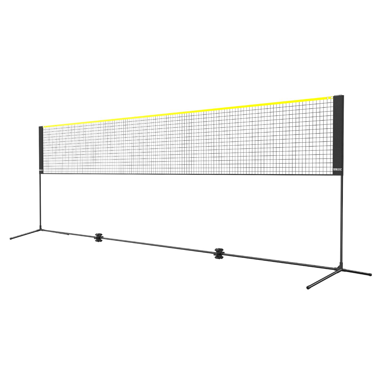 Alt View 5. VEVOR - Badminton Net, Height Adjustable Volleyball Net, 17ft Wide Foldable Pickleball Net, Easy Setup Tennis Net Set with Poles - Black + yellow.