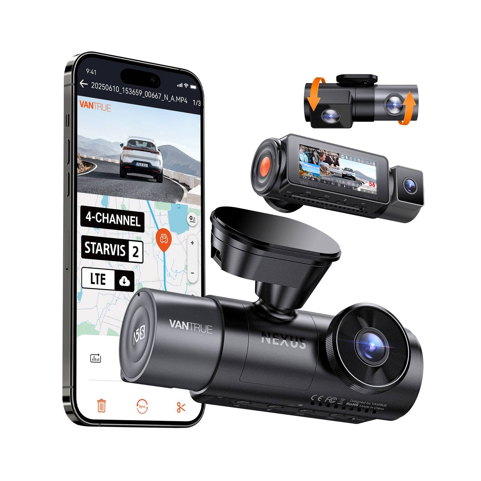 9:41 all VANTRUE 20250610_153659_00667_N_A.MP4 1/3

50

VANTRUE

DISTRACIO e84 56

4-CHANNEL STARVIS 2 LTE

:Q +

158 VANTRUE

NEXUS

SIPC

CE

RoHS Designed by VANDISE Mode vs China