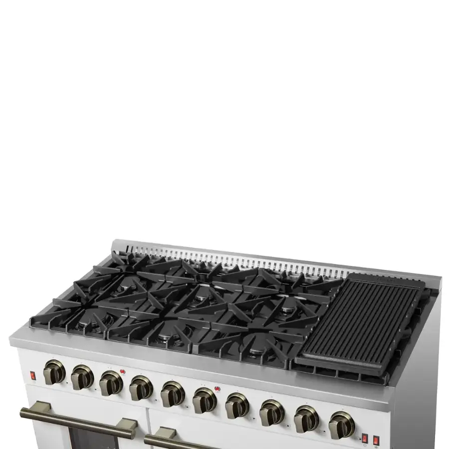 Alt View 7. Forno Appliances - Galiano 6.58 Cu. Ft. Freestanding Gas Range with Convection Oven - White.