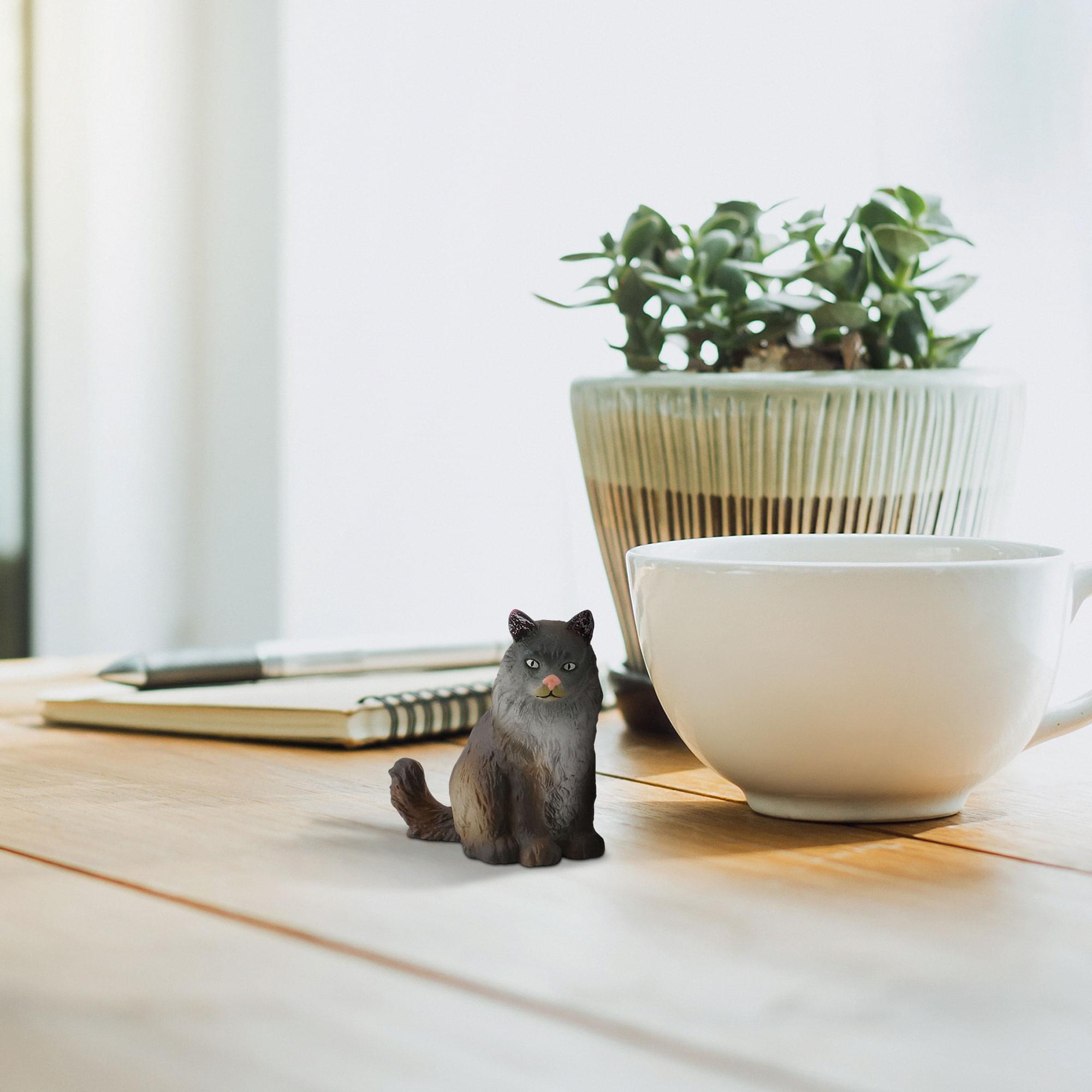 Alt View 10. Breyer Animal Creations - CollectA Cats & Dogs Collection Miniature Figure | Norwegian Forest Cat - Grey.