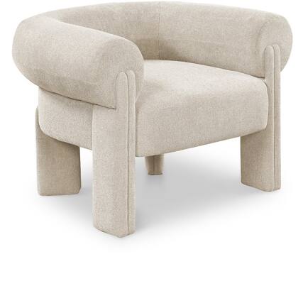 Front. Meridian Furniture - Stefano Beige Polyester Fabric Accent Chair - Beige.