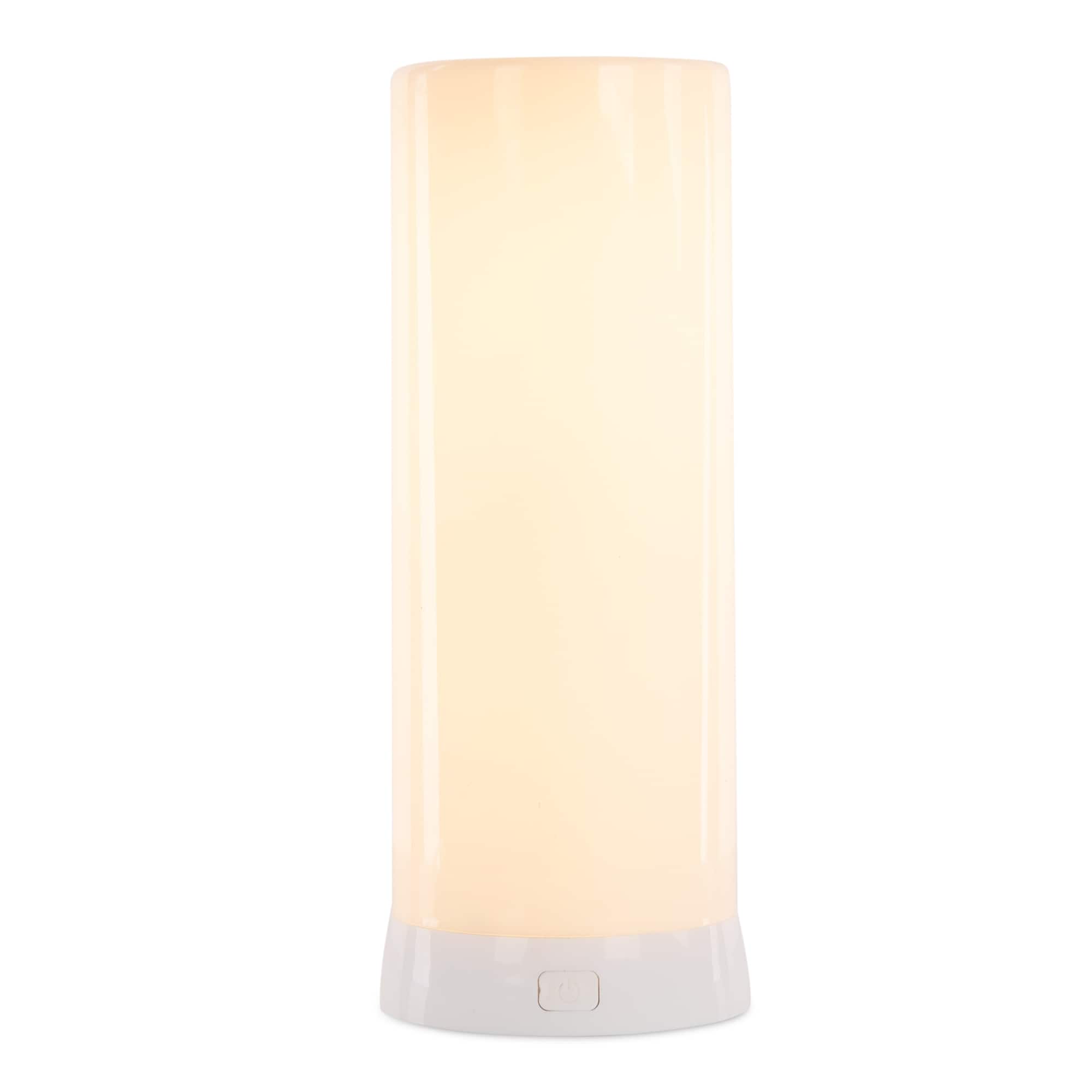 BreeBe - LED FIA Flame Designer Candle with ORANGE Hue 7.5"H - White