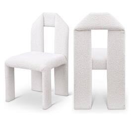 Meridian Furniture - Bennett Cream Boucle Fabric Dining Chair, Set of 2 - Beige