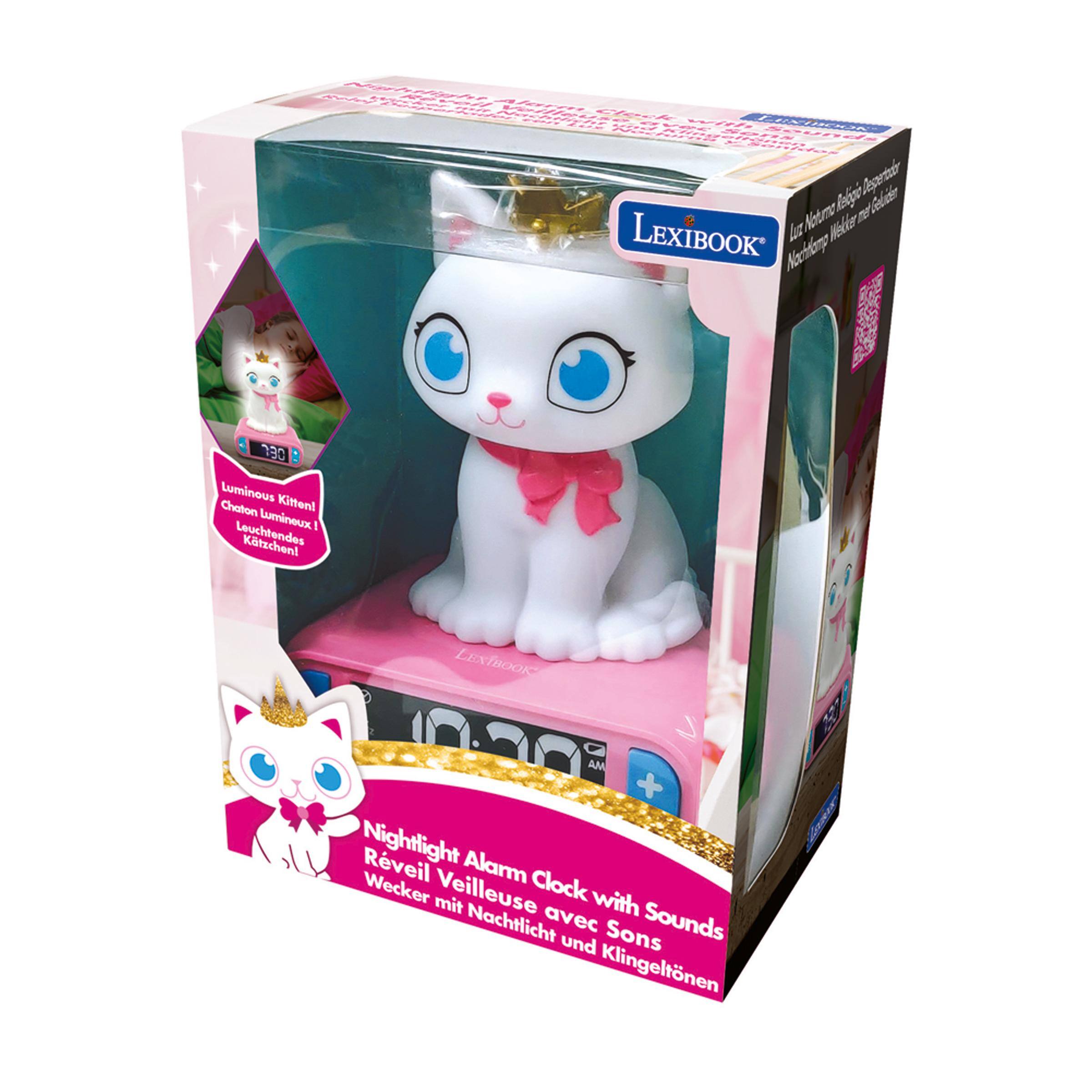 Retel Nightlight veil Alarm ma Veilleuse Clock VFC with LEXIBOOK Sons Sounds Senidos Reggie Vepertador Colicin Natuma Wekker met LEXIBOOK Luz Nochilang

DEL Luminous Kitten! Chaton Lumineux I Leuchtendes Kätzchen!

LEXIBOOK

AM Nightlight Rveil Alarm Wecker Veilleuse mit Clock with Nachtlicht avec Sons Sounds und Klingeltonen

Nightlight Alarm Clock with Sounds
Réveil Veilleuse avec Sons
Wecker mit Nachtlicht und Klingeltonen