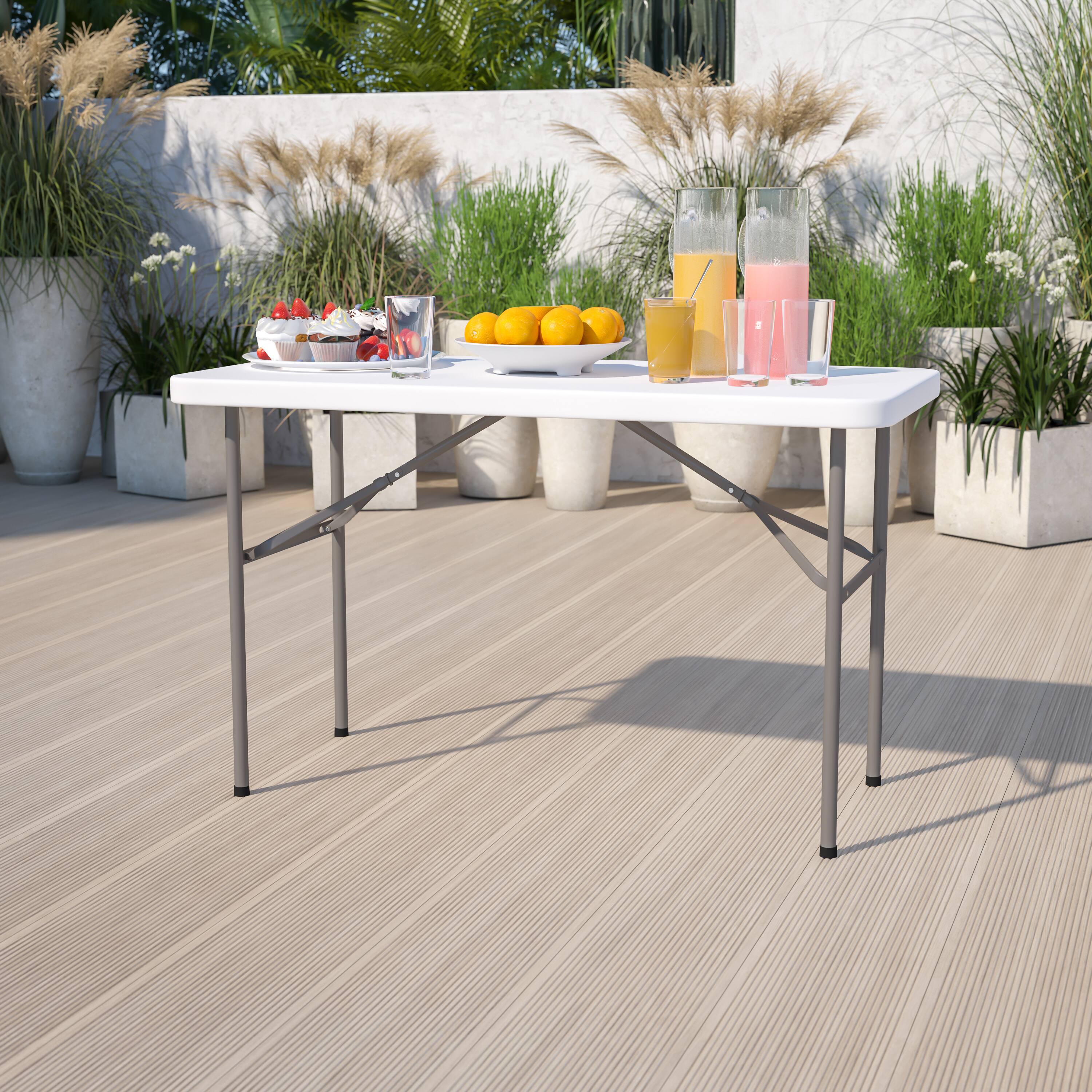 Alt View 11. Alamont Home - 4-Foot Plastic Folding Table - White.