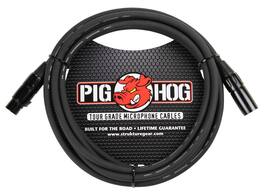 Pig Hog - 8mm XLR Microphone Cable Male to Female 10 Ft Fully Balanced Premium Mic Cable - Black