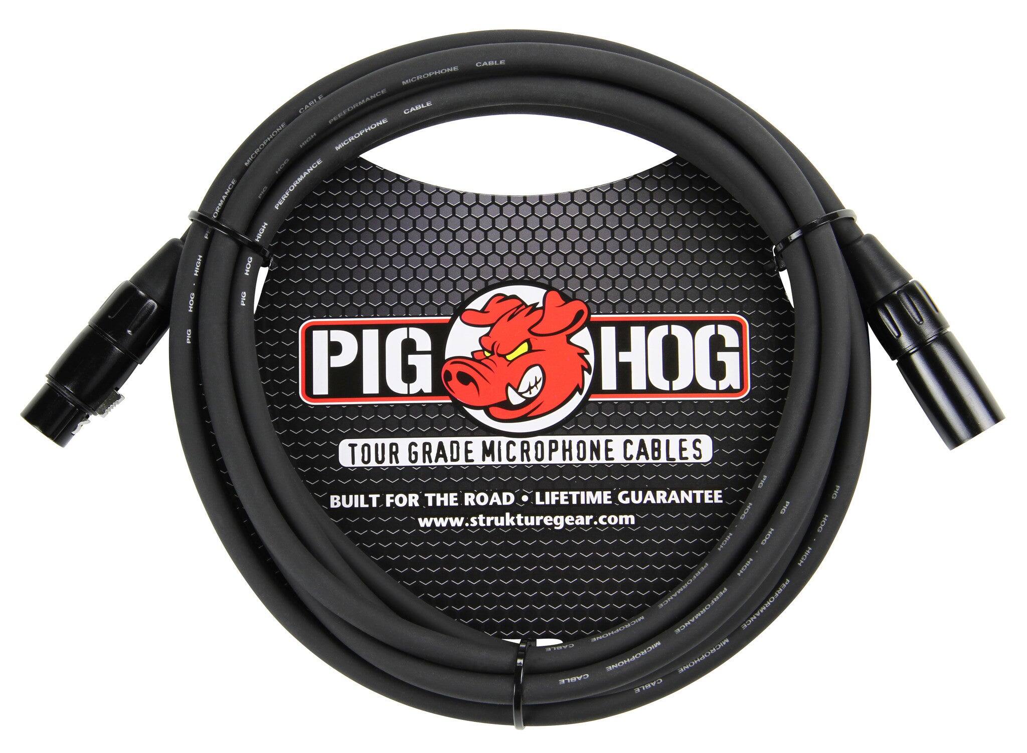 Pig Hog - 8mm XLR Microphone Cable Male to Female 10 Ft Fully Balanced Premium Mic Cable - Black