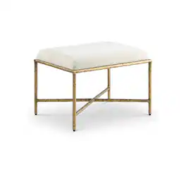 Meridian Furniture - Valley Cream Chenille Fabric Bench - Beige