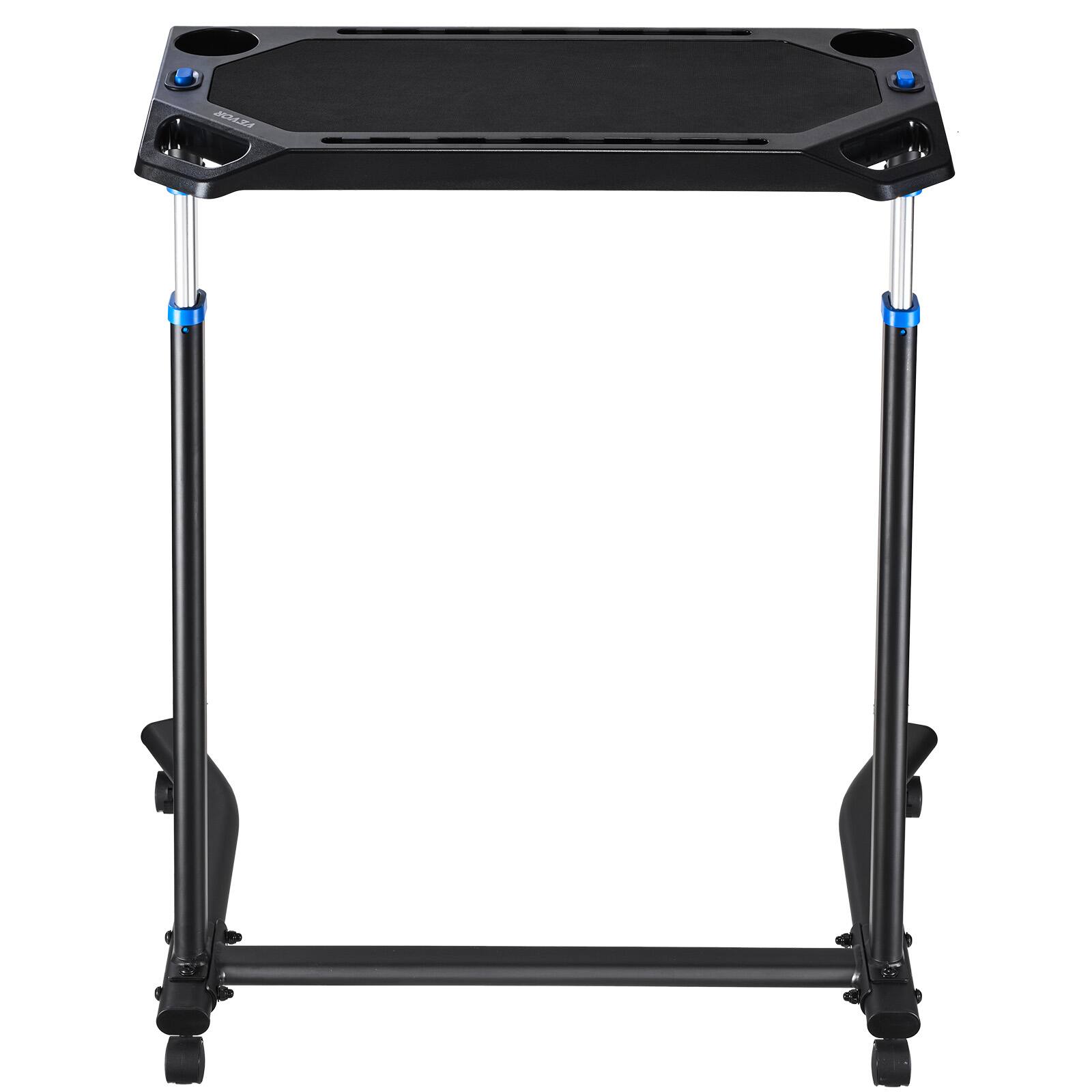 Front. VEVOR - Cycling Desk, Mobile Foldable Multi-Functional Bike Trainer & Treadmill Desk with Lockable Wheels - Black.