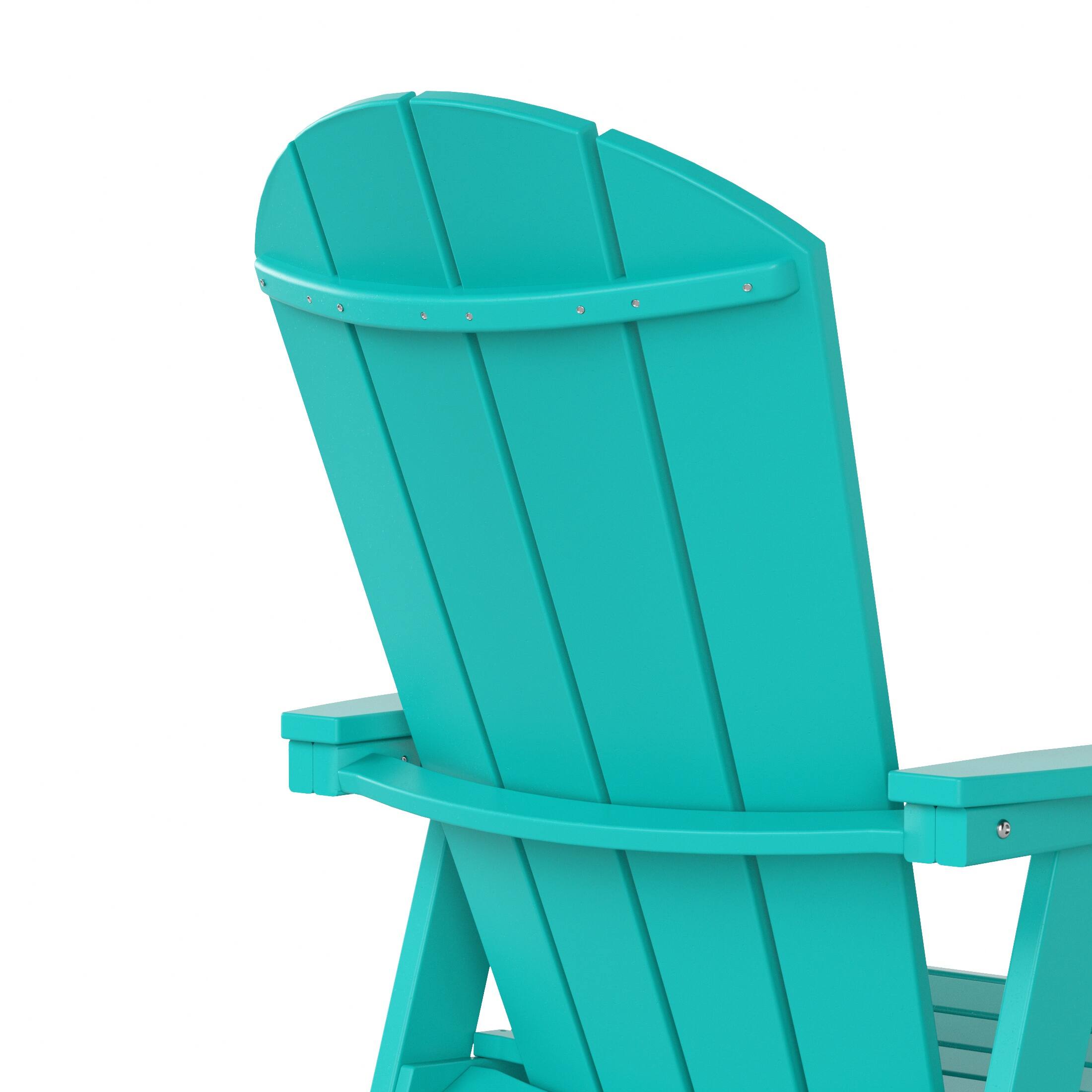 Alt View 7. WestinTrends - WestinTrends Malibu Outdoor Patio HDPE Plastic Adirondack Dining Chair - Turquoise.
