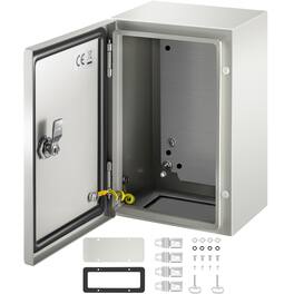 VEVOR - NEMA Steel Enclosure 12 x 8 x 6 in, NEMA 4X Steel Electrical Box,IP66 Waterproof & Dustproof - Gray White